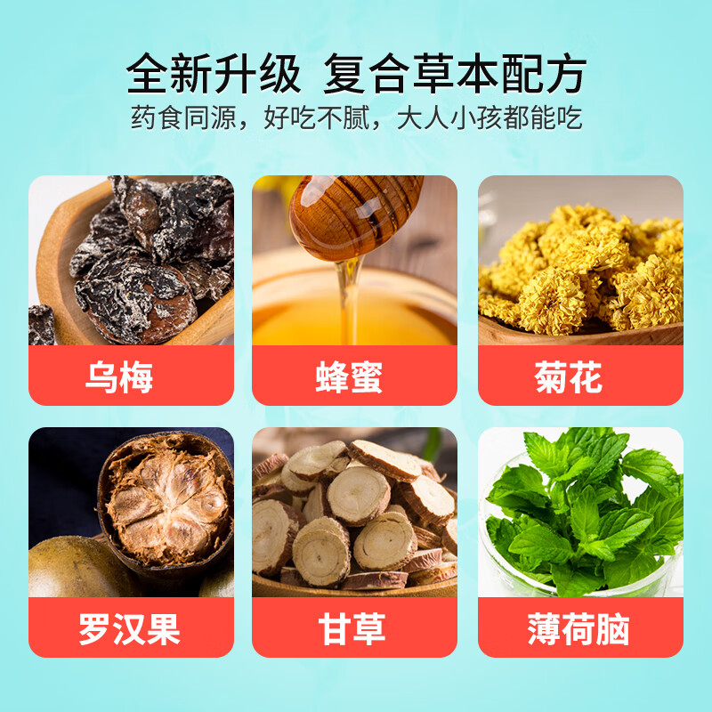 领45-30券:慢严舒柠罗汉果草本蜂蜜润喉糖含片【甘菊柠檬+乌梅+石榴组合装】5盒元包邮，折3.98/盒清新果味插图