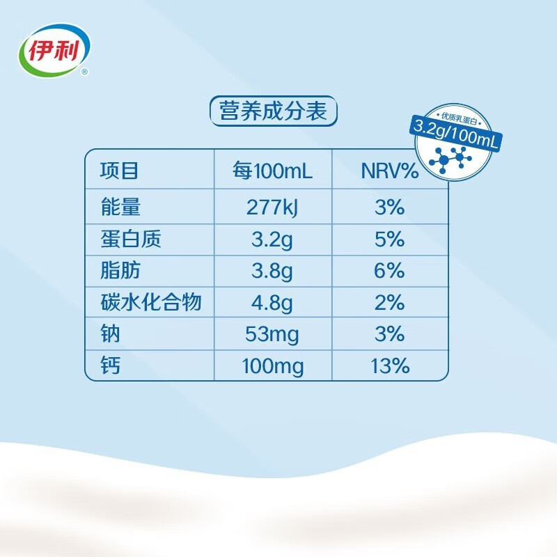 0 领200-30神券再领240-41券伊利 纯牛奶250ml*24盒/箱拍3件，p付138亓，折46/件插图