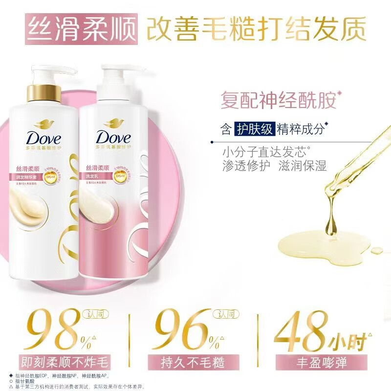多芬丝滑柔顺洗发水700g叠95折，到手37.5亓插图