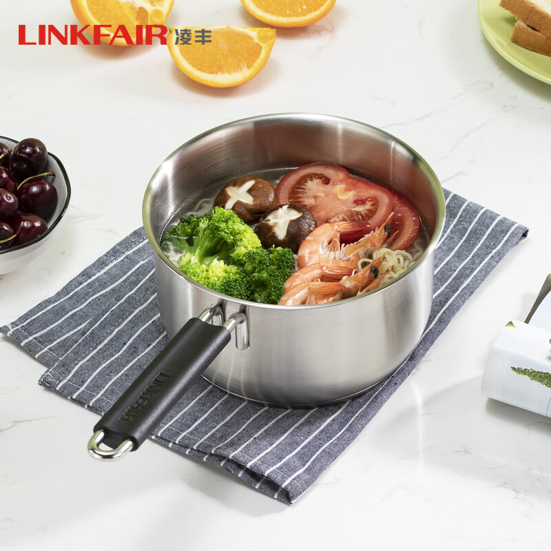 69元 凌丰 304不锈钢奶锅18cm————89元 不锈钢汤锅【适合4-5人】 22cm 6l价不错，刚需上插图