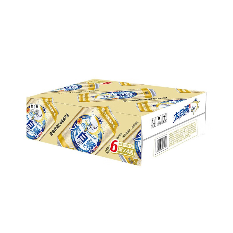 plus58.71元 青岛啤酒 大白鲨9度330ml*24罐折2.4/罐， 清爽可口，聚餐畅饮必备！插图